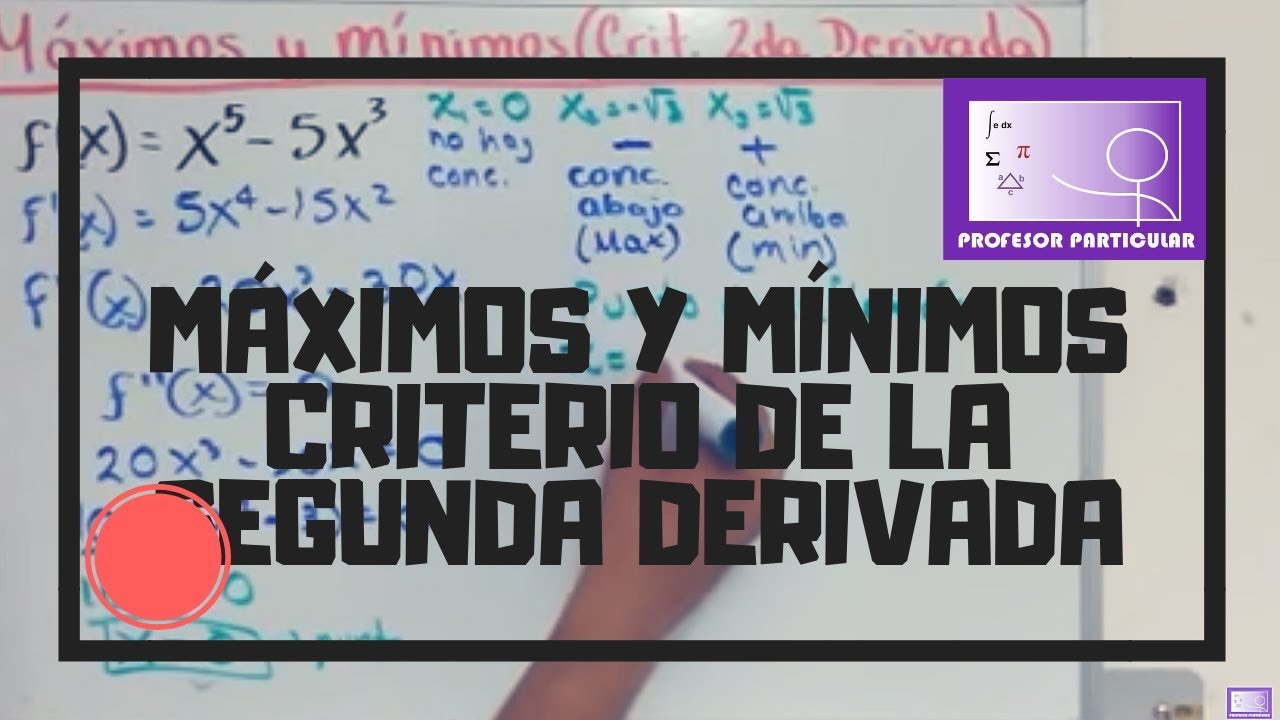 Maximos Y Minimos Criterio De La Segunda Derivada Ejercicio C Lculo Diferencial Youtube