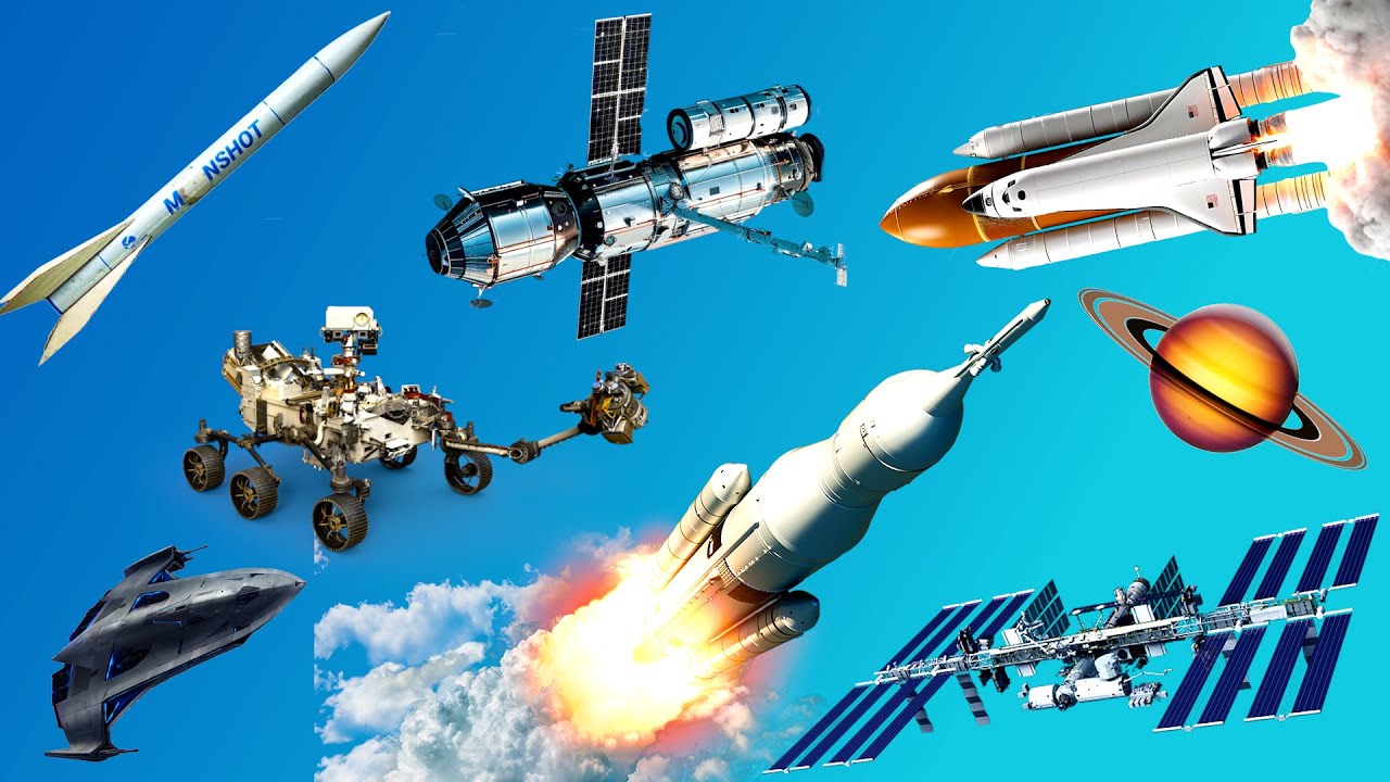 Aprendemos transporte para niños. Transporte espacial. Cohete, nave espacial. Los nombres y sonidos