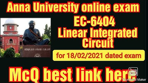 EC-6404 linear Integrated circuit McQ quesions | McQ best website for linear Integrated circuit |