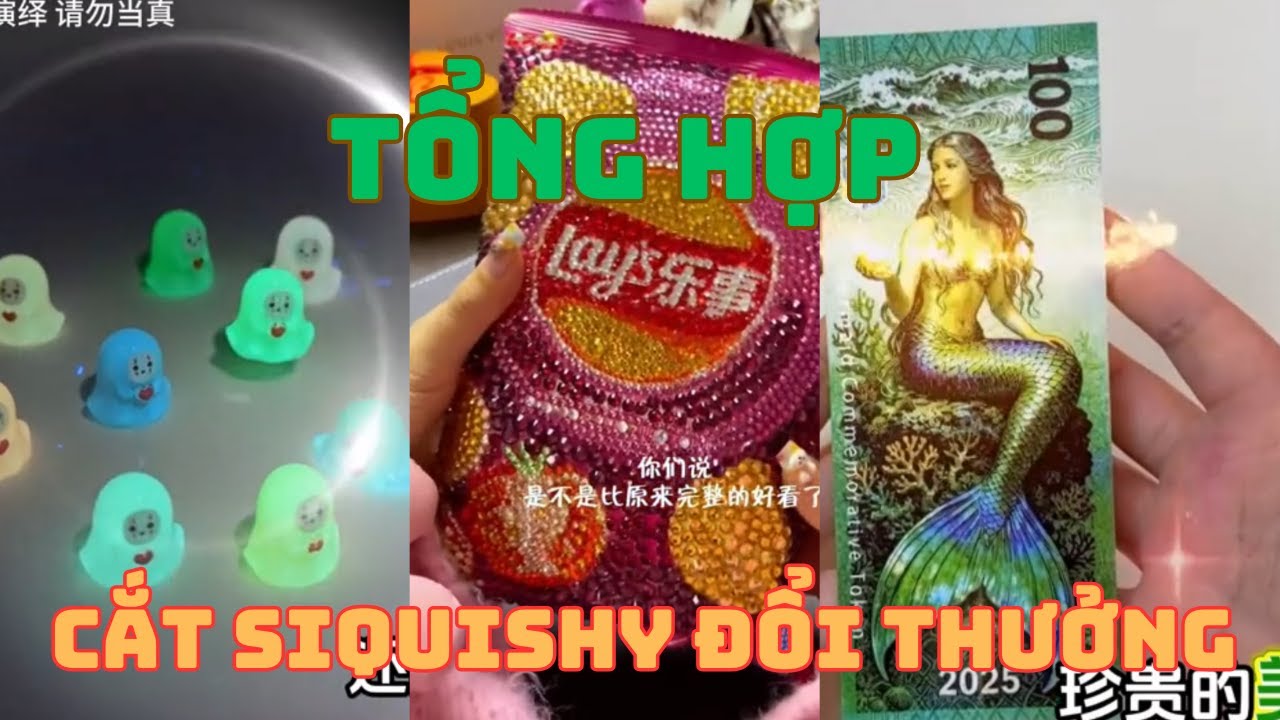 Tổng Hợp Cắt Squishy Đổi Thưởng | Bánh Snack Đính Toàn Bộ Bằng Kim Cương