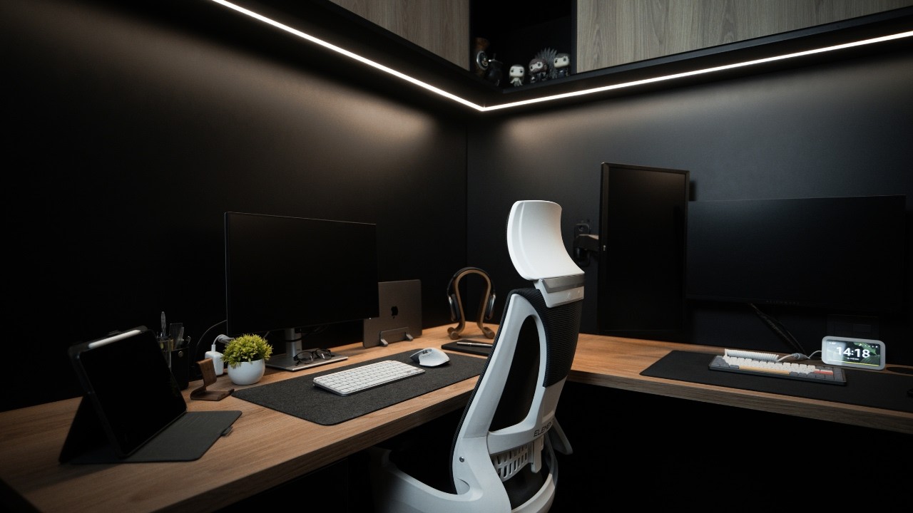 Meu escritório minimalista e produtivo