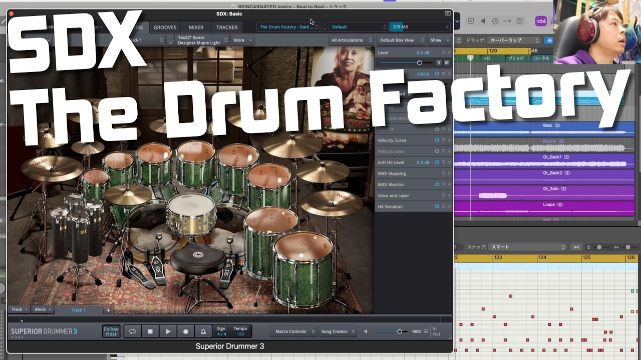 Extremely versatile. 4-room recording & 140GB drum sound source