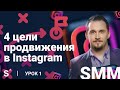 4 цели продвижения в Instagram. Урок №1