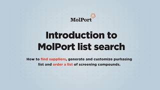 MolPort List Search Tutorial