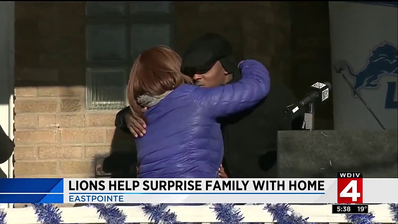 Detroit Lions help surprise family with home in Eastpointe YouTube