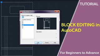 BLOCK EDITING in AutoCAD | TUTORIAL | Architecture Engineering | DAE