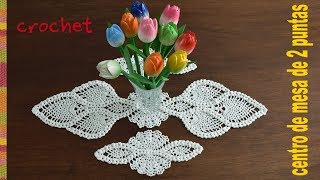 Centro de mesa de 2 puntas con piñas y borde puff a crochet -Tejiendo Perú
