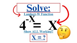 Math Olympiad Mind-Blowing Algebraic Equation | Can You Solve: 4^-X = X?? Solve the value of X