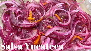 Pickled Red Onions  with Habanero Peppers - Salsa Yucateca