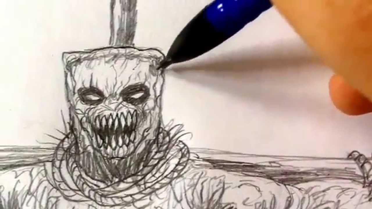 How To Draw Evil Scarecrow - YouTube