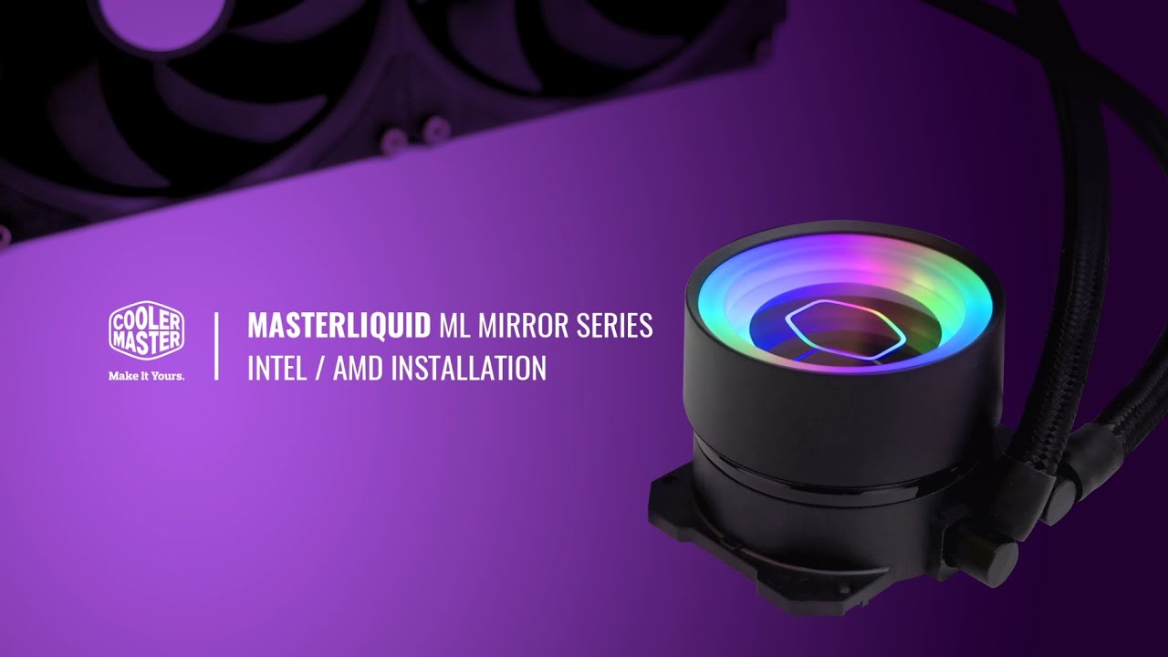  Cooler Master MasterLiquid ML280 Mirror ARGB CPU Liquid Cooler  - 3rd Gen. Pump AIO Water Cooling System, 2 x 140mm SickleFlow V2 Fans,  Enhanced 280mm Radiator - AMD & Intel Socket
