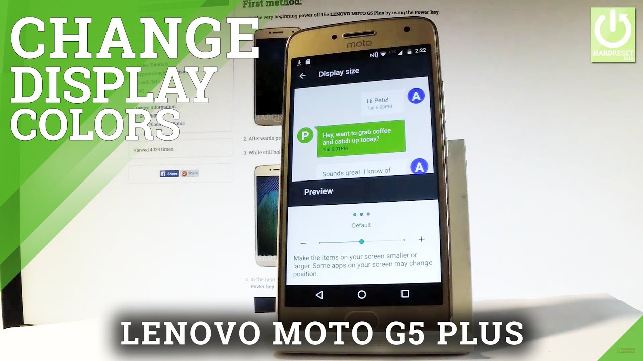 LENOVO Moto G5 Plus CHANGE DISPLAY SIZE / DISPLAY SETTINGS - YouTube