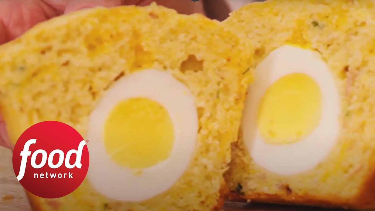 Put-An-Egg-In-It Ham and Cheese Corn Muffins | Food Network