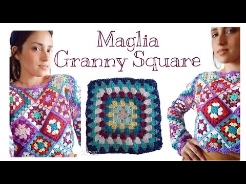 Maglia Granny Square #mattonella #grannysquare TUTORIAL: come realizzare  una Granny Square - YouTube