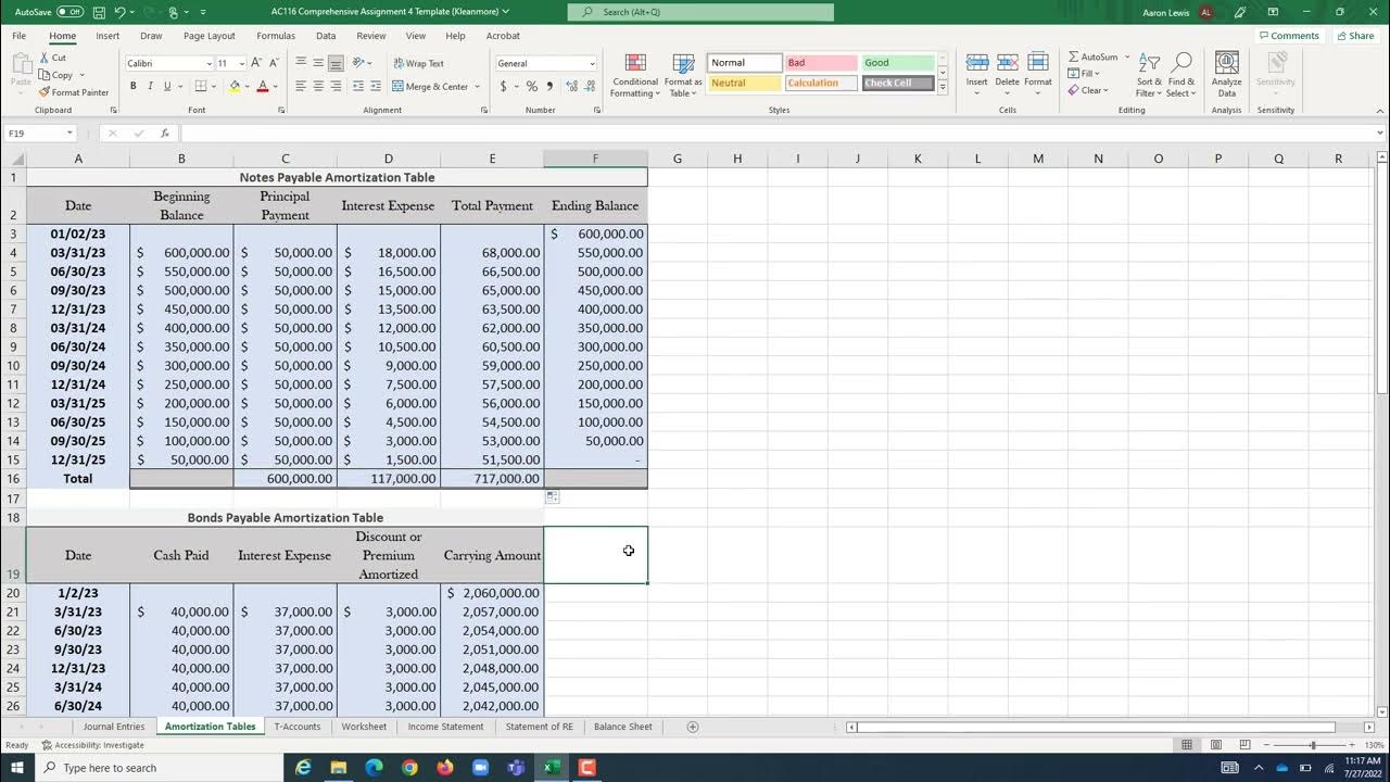 AC116 Comprehensive Assignment Example Problem Part Two - YouTube