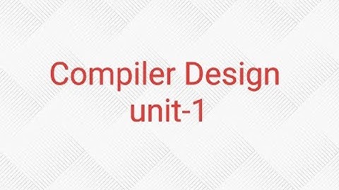 MSc computer science # 100%Important questions for compiler design unit-1 #2nd year #3rd semester