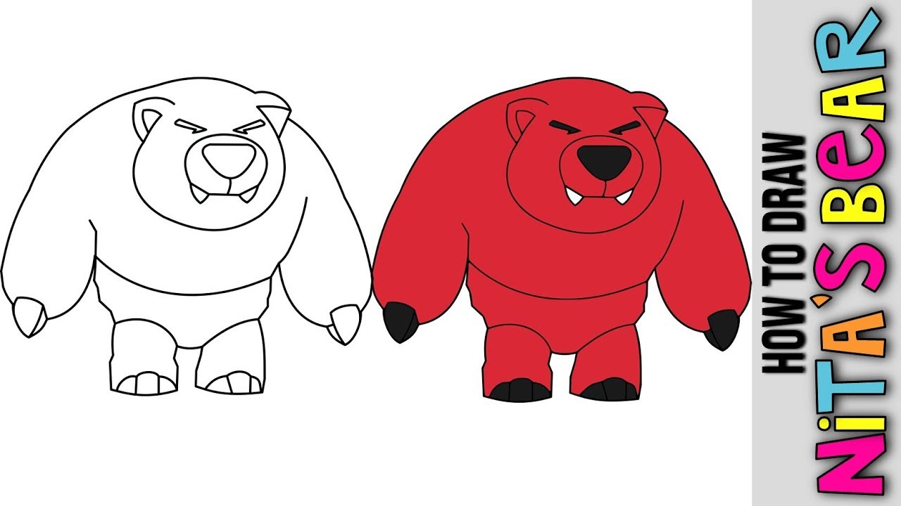 How To Draw Nita Bear Brawl Stars Nita Bear Animation Brawl Stars Tutorial Best Brawlers Youtube - brawl stars nita's bear