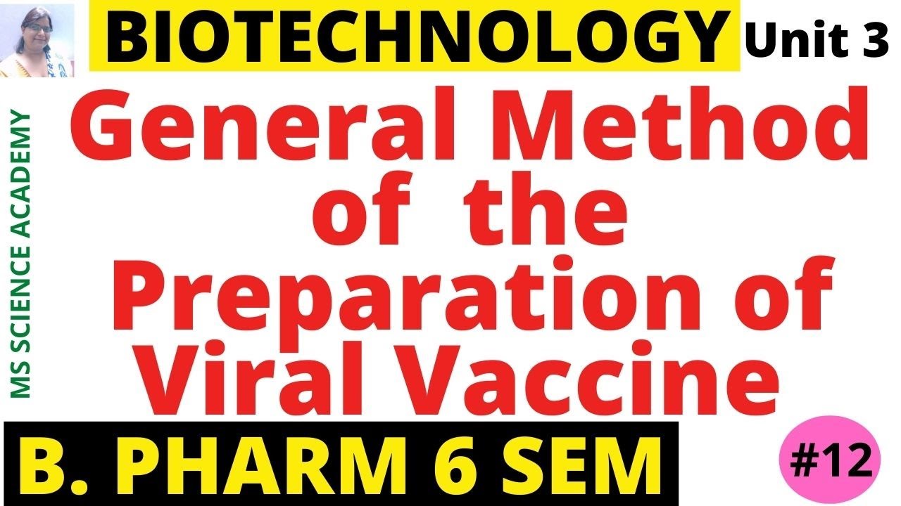 General Method of Preparation of Viral Vaccines-Biotechnology-Unit 3- B. Pharmacy 6 Sem--L.12