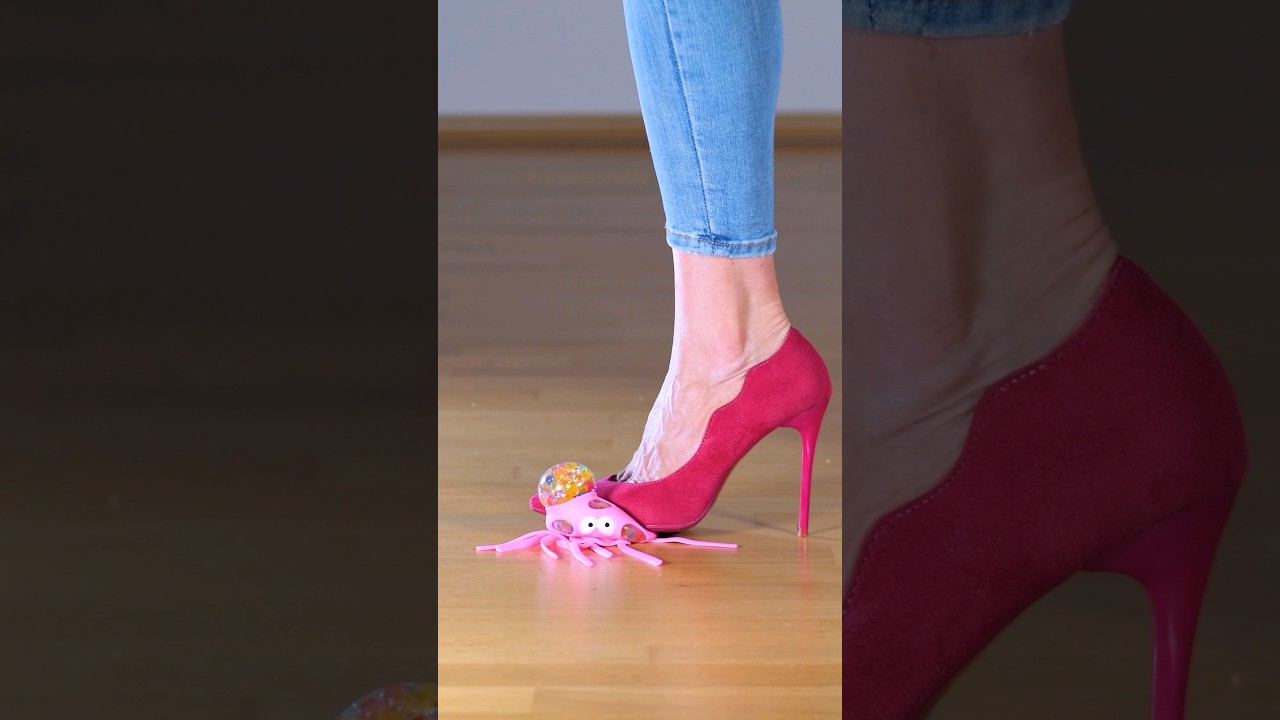 Stepping on Squishy Toys with Heels 
