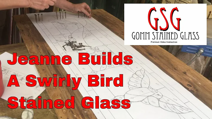 Jeannes' Swirly Bird Stained Glass Window V372
