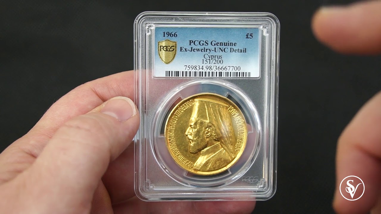 1966 Makarios 5 Pound Gold Sovereign Currency And Numbered Issue 1966 Makarios 5 Pound Gold Sovereign