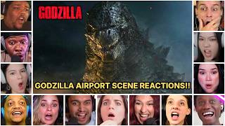 Reactors Reacting To Godzilla Airport Scene | Godzilla (2014) Movie Reaction Mashup