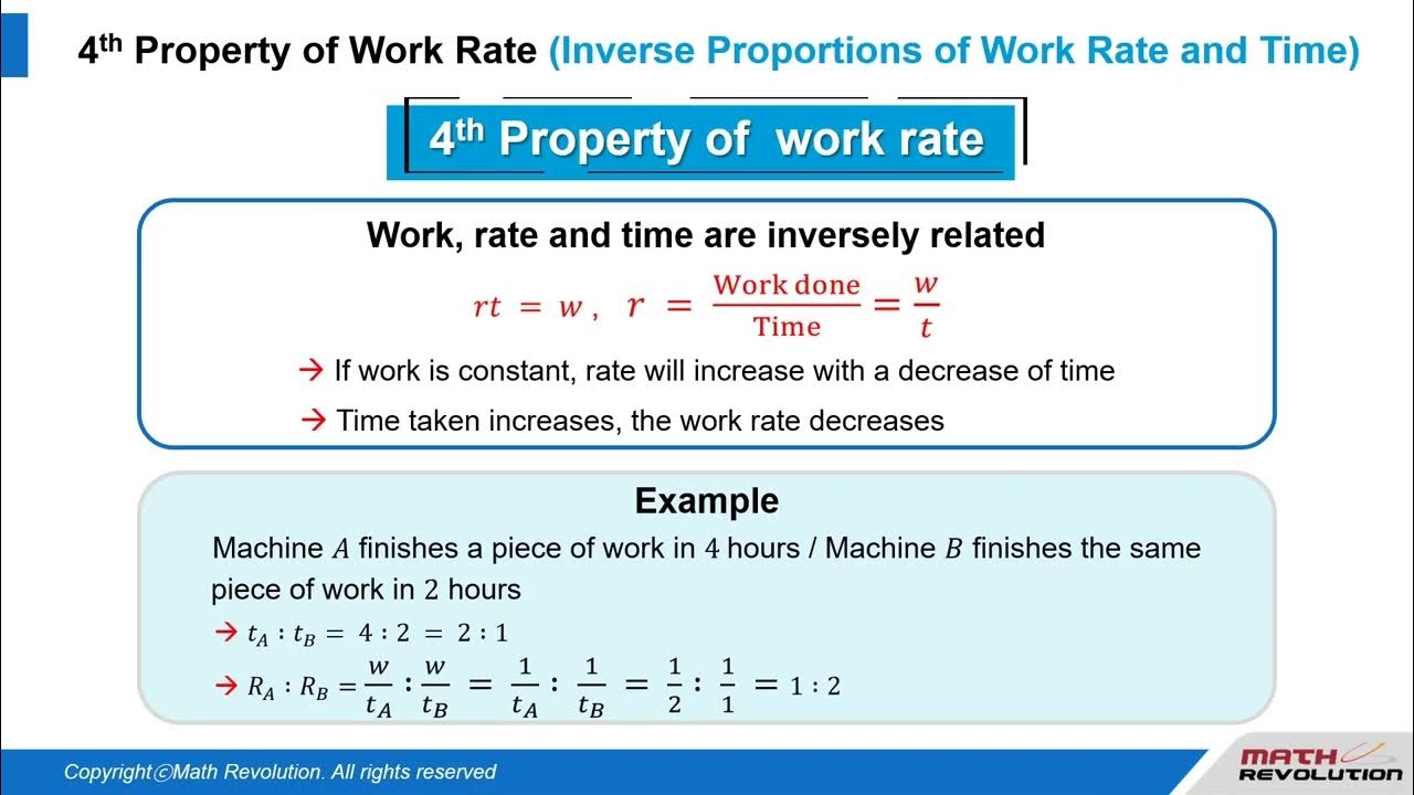 I9. Work Rates Fourth Property (Inverse Proportions of Work Rate and