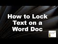 How to Lock Text on a Word Doc to Create a Fillable Form