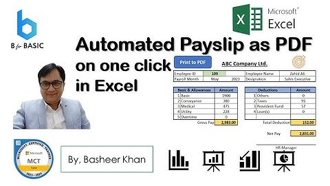 Automate payslip in PDF on one click in Excel