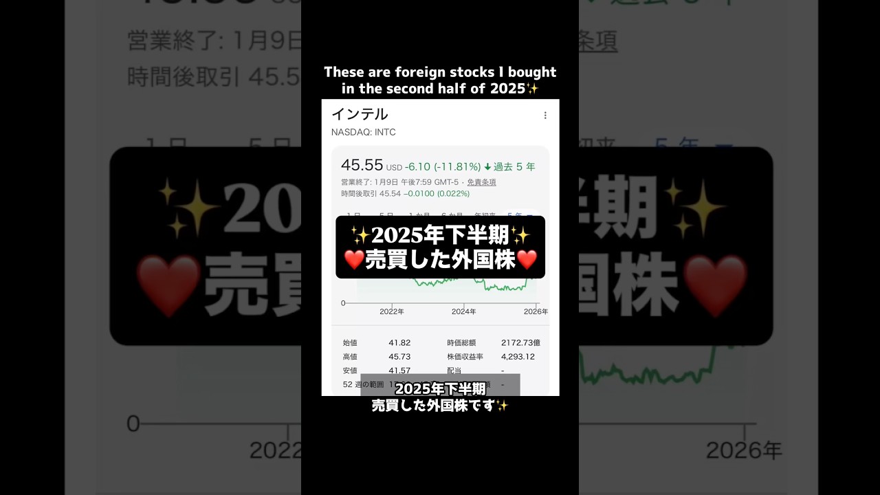 ✨2025年下半期✨❤️売買した外国株❤️
