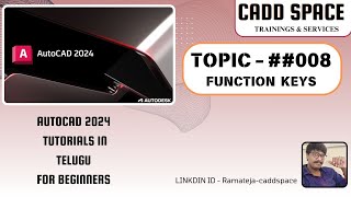 Topic - 008 || Function Keys in AutoCAD