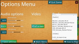 Godot Practical Tutorial Implementing player settings save files