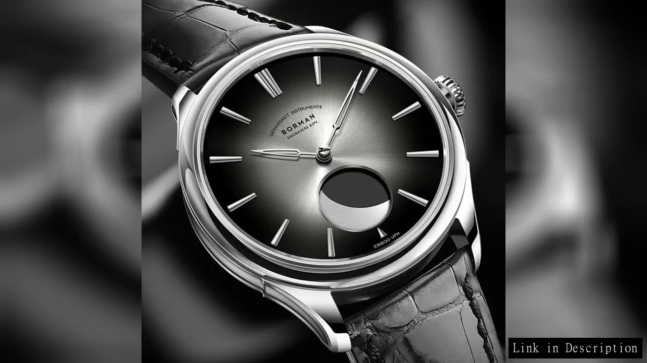 BORMAN 41.5mm 5ATM Waterproof Mechanical Watches Moon Phase Luxury Designer Men Dress Automatic Wris