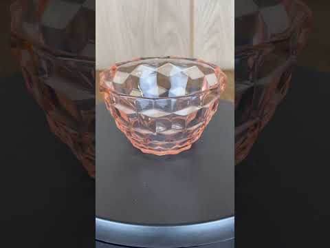 1930s Jeannette Pink Depression Glass Cube Cubist 4 12 Deep Utility Bowl vintageglass home