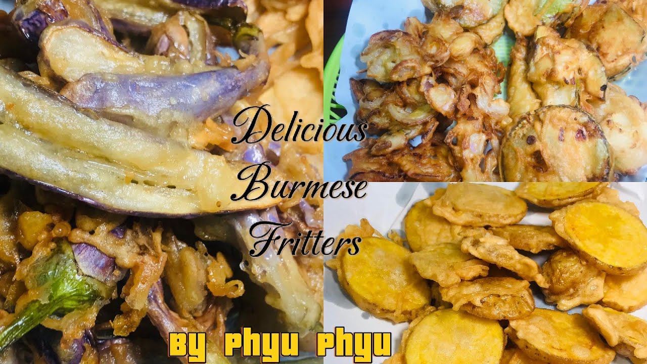 အကြော်စုံ 🍆😋 - Burmese Fritters 