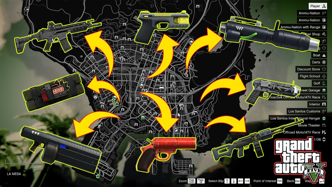 GTA V - All Updated Secret and Rare Weapon Locations! (Widowmaker, Unholy Hellbringer \u0026 Minigun)