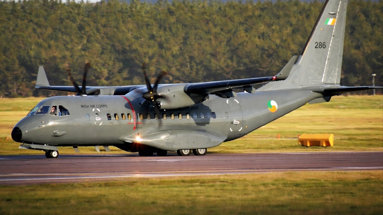 Irish Air Corps CASA C295 Landing & Departing Newcastle Airport | Planespotting 4K