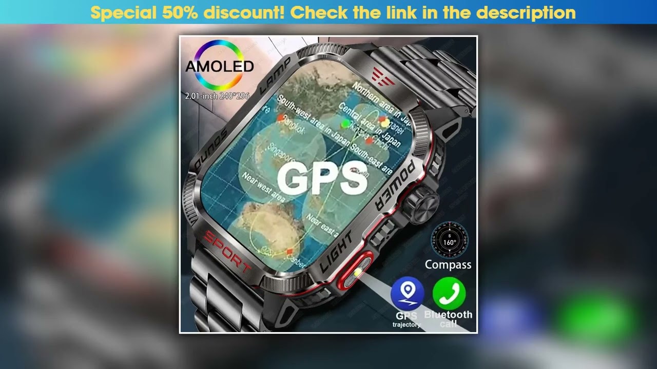 New Professional outdoor Military Smart Watch Men Flashlight Compass Waterproof Outdoor Sport