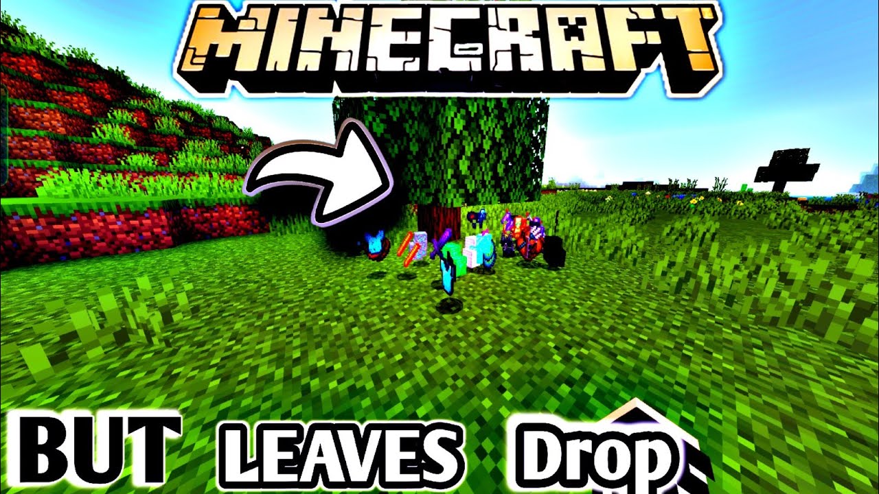 Minecraft mcpe but leaves drop op item #minecraft - YouTube