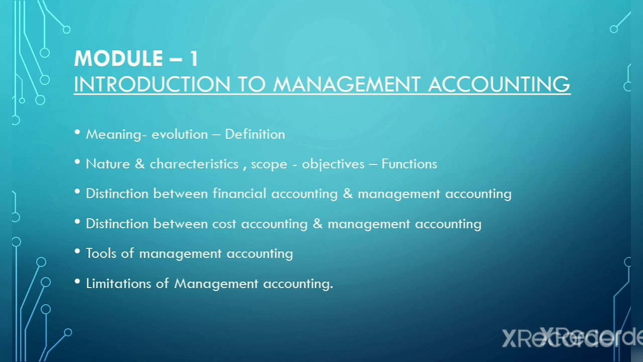 Management Accounting - Modules ( An overview ) - YouTube