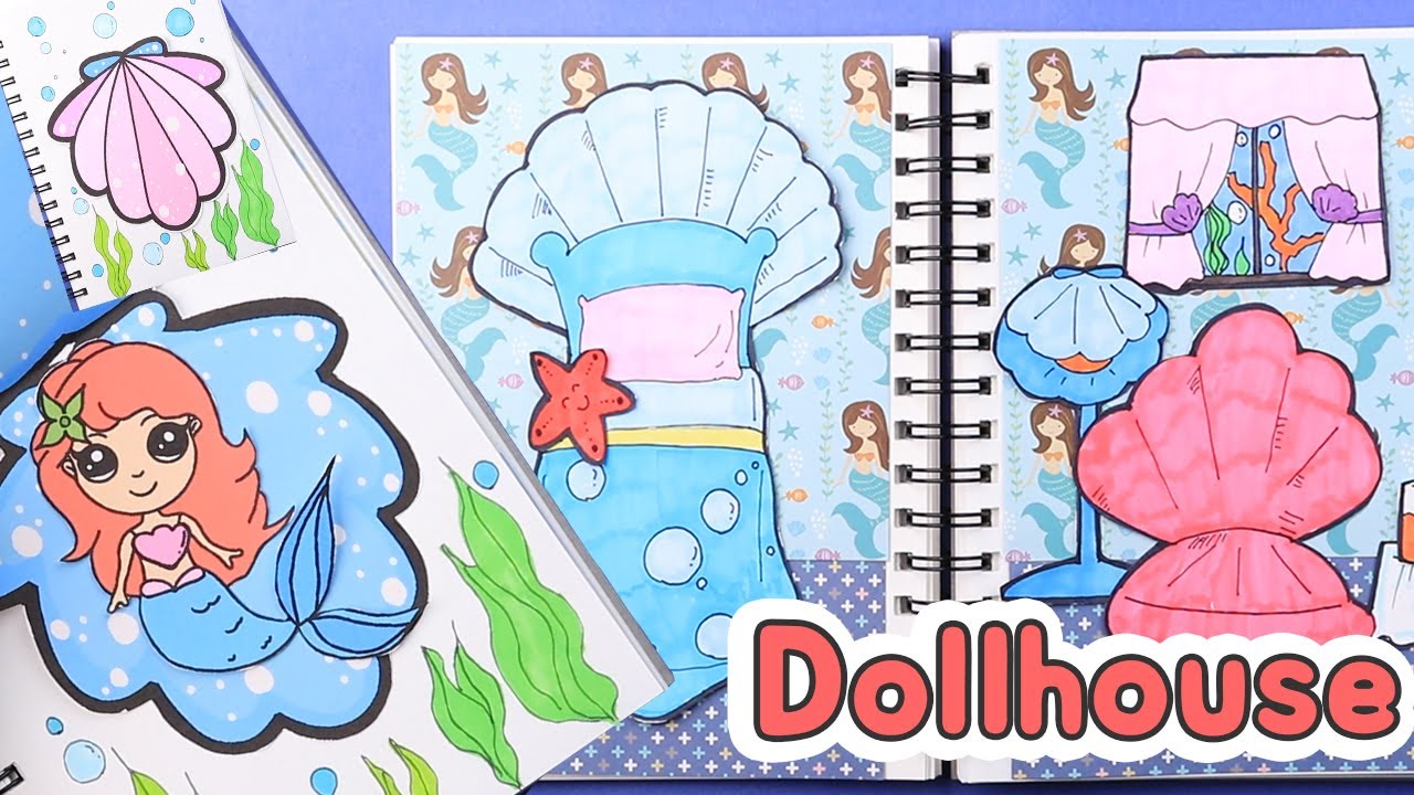 Paper Dolls Dress Up-Mermaid Princess Dress Up Quiet Book Handmade Paper  Crafts |Dollhouse - Youtube