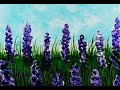 How to Paint Lavender Flower Field/ Acrylic / With Q Tips / Cotton Bud Painting / Easy For Beginners