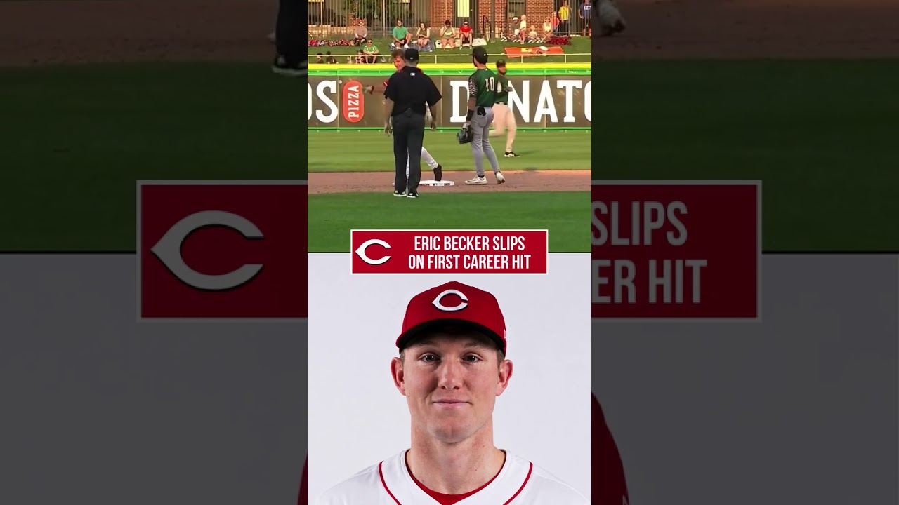 Reds 2nd-round pick Eric Becker got his first pro hit last night, but had an ultimate rookie moment.