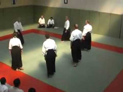 Aikido 4th Dan Black Belt Grading. Part 1: 5 person Jiyu Waza, Jo Kata, Kumi Jo, Jo Dori