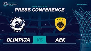 Petrol Olimpija v AEK - Press Conference - Basketball Champions League 2017