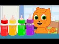  cats family in english  flavors baby juice cartoon for kids