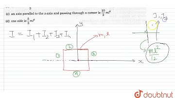 Four identical rods each of mass `m` and length `l` are joined to form a rigid square frame.