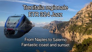 Trenitalia Regionale Etr324-Jazz Naples To Salerno Beautiful Coast And Sunset