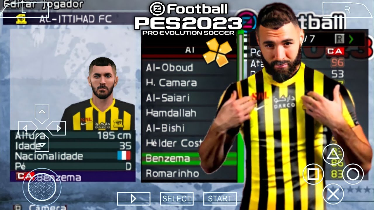 ✓ eFootball PES 2023 PPSSPP Atualizado C/ Gráficos Realistas +