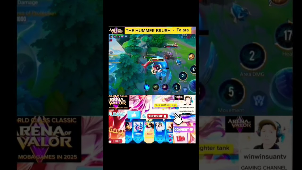 AOV - Best powerful tank fighter Ta'ara gameplay legendary MVP unstoppable match # thanks watching.